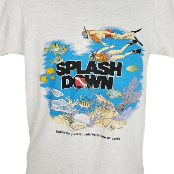 Splash Down Snorkeling T Shirt Vintage 80s Diving Premier Cruise Lines Mens - Picture 2 of 7